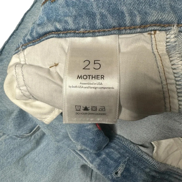 Mother Snacks Double Pleated Fun Dip Short Fray Denim Shorts. Sz: 25 - Picture 11 of 13